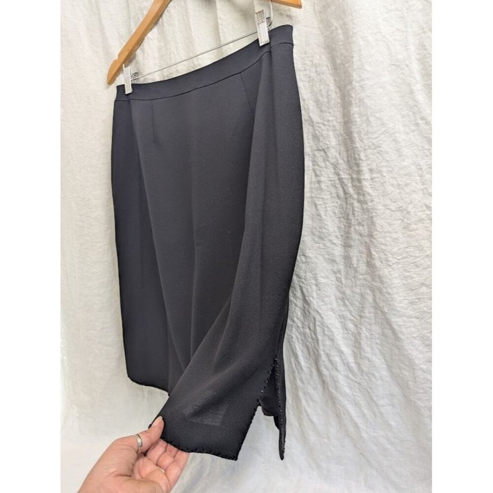 Adrianna Papell women's size 14 black skirt beaded detail, 1990s vintage C14 - Picture 3 of 9